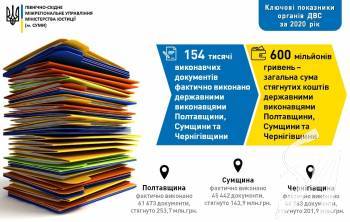 202 мільйони гривень - загальна сума, яку стягнули державні виконавці Чернігівщини у 2020 році 202 мільйони гривень - загальна сума, яку стягнули державні виконавці Чернігівщини у 2020 році